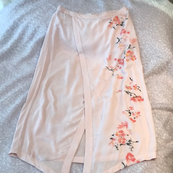 NWT Hinge Floral long skirt peach print - Picture 1 of 2